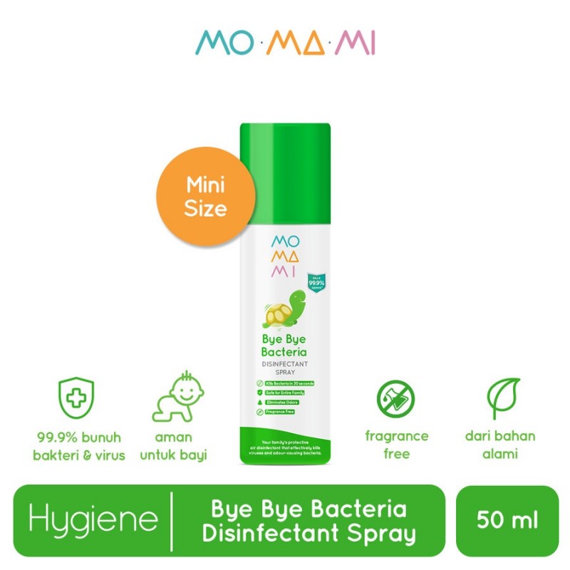 MOMAMI MURAH DISINFECTANT SPRAY BYE BYE BACTERIA / POCKET SANITIZER SPRAY PEMBERSIH UDARA PENGHILANG BAU