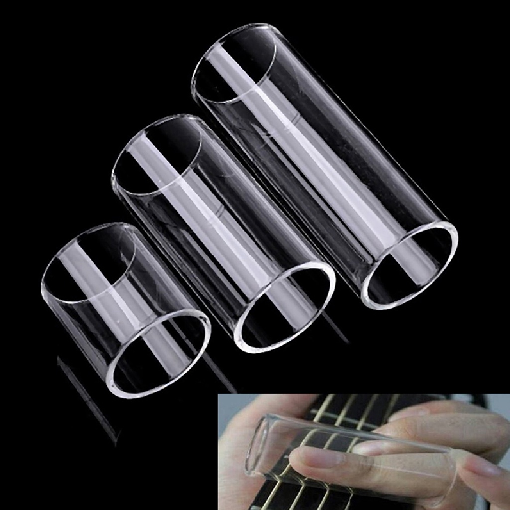 Tongkat Slide Jari Bahan Kaca Transparan Ukuran 28 / 50 / 69mm Untuk Gitar