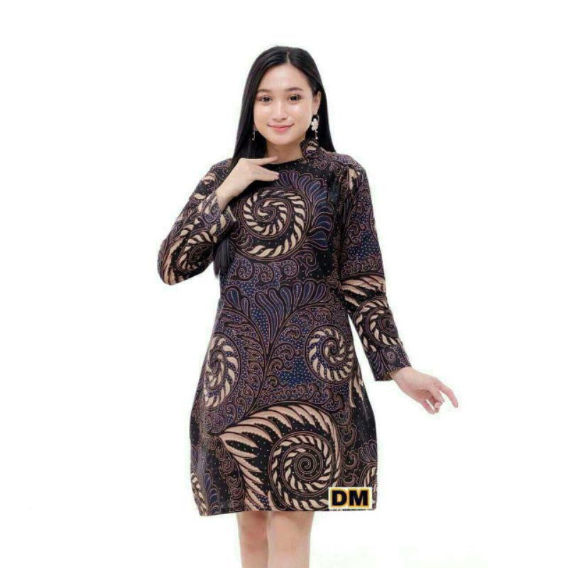 BAJU TUNIK CEWEK BATIK PEKALONGAN JUMBO SIZE M L XL XXL ATASAN BATIK WANITA