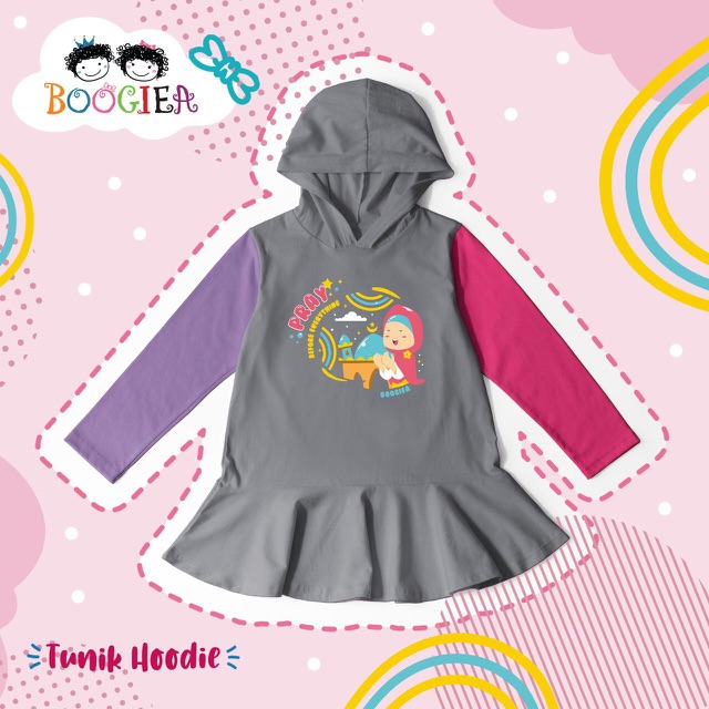 Tunik hoodie by boogiea hoodie anak perempuan usia 2-10 tahun nablfashion