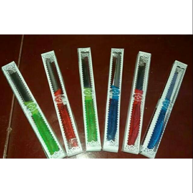 Souvenir pisau kemas mika motif