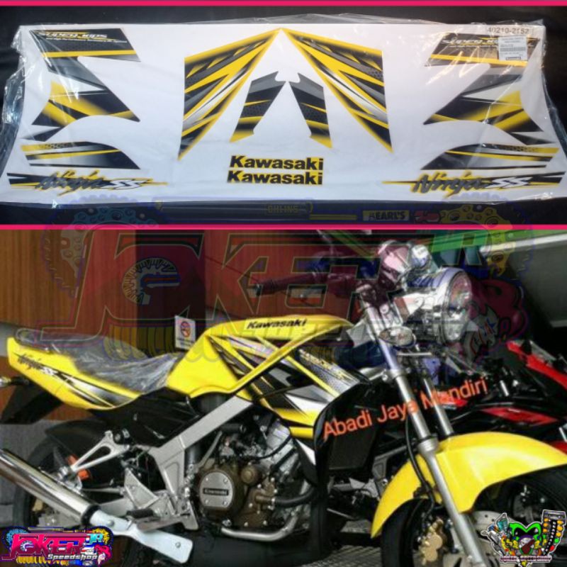 Stiker stripping Motor ninja ss 2014 kuning ninja r ss original kawasaki