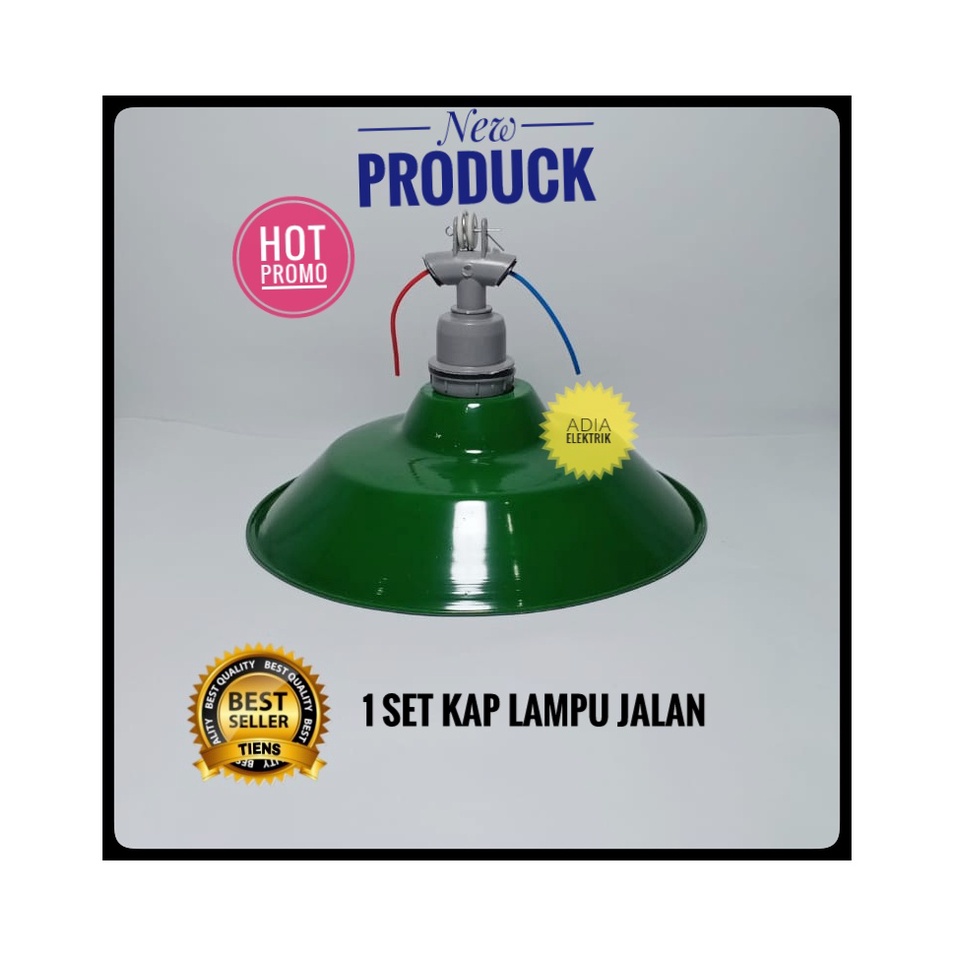 Kap Lampu Gantung Diameter 30 cm / Fiting + Kap Lampu Jalan Bulat Murah / Kap Lampu Jalan Tudung WD 