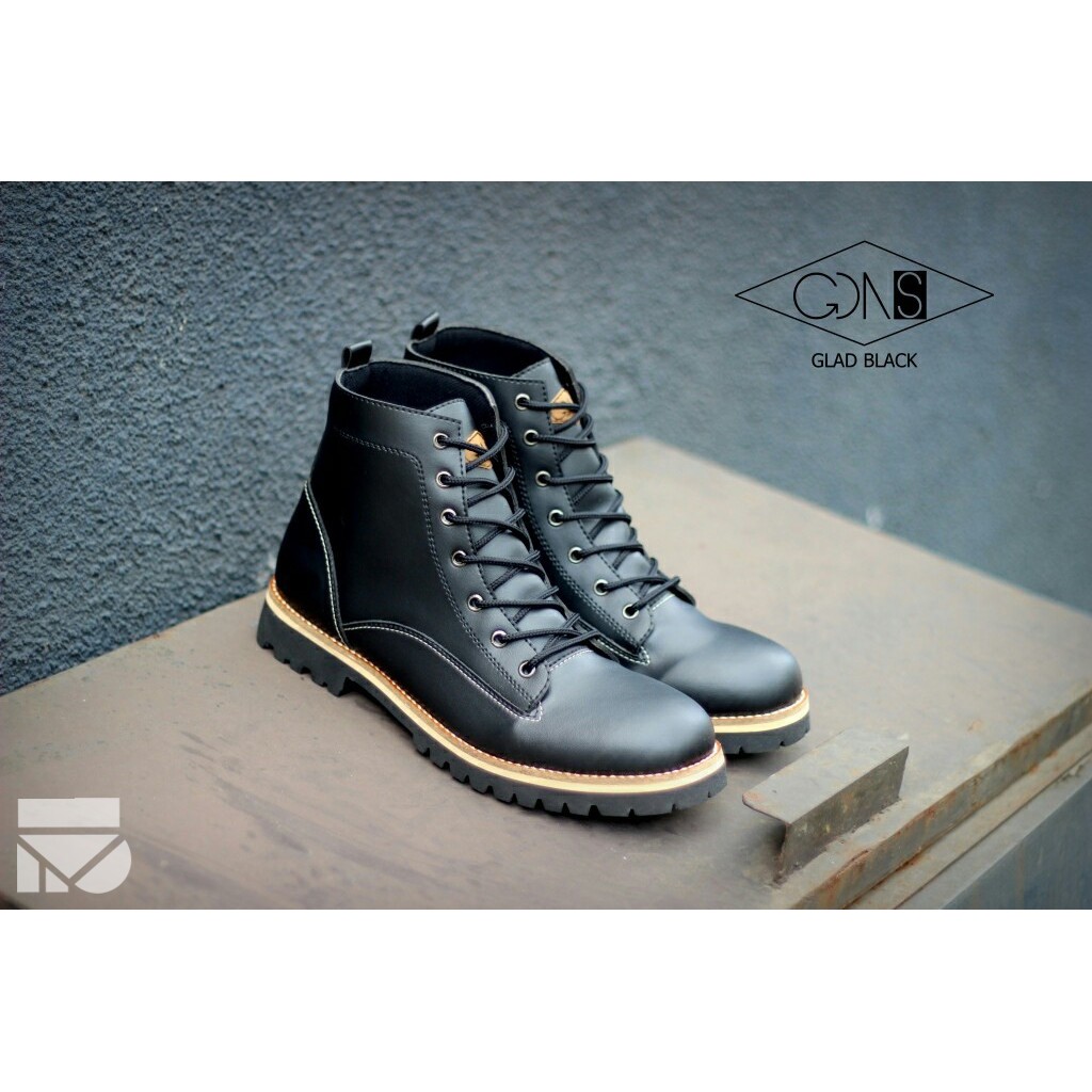 GLAD HITAM |FORIND x GDNS| Sepatu Vintage Klasik Sporty Pria/Cowok/Men - Boots - Original Footwear