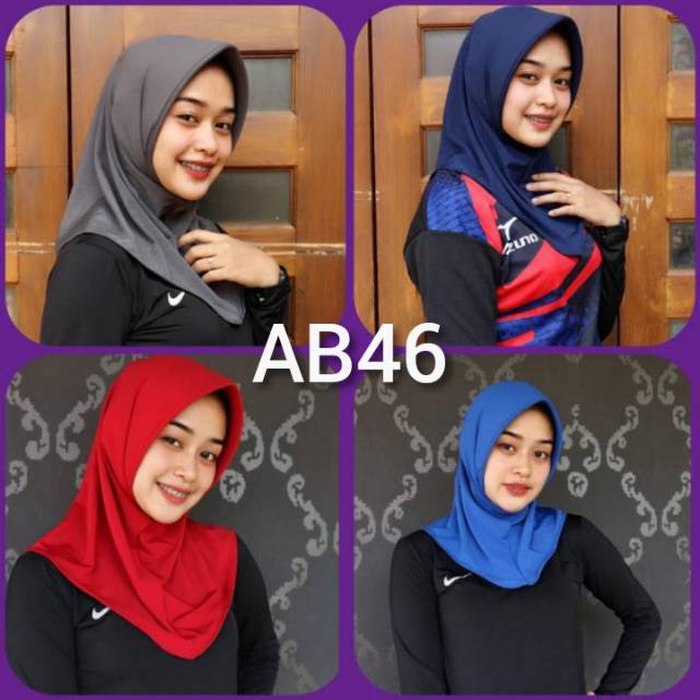 Jual Hijab Kerudung Jilbab Sport Sporty Olahraga Hijab Instan Kain