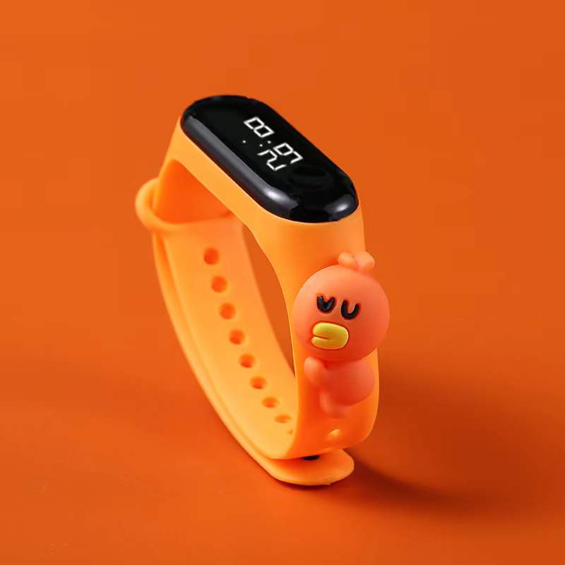 Jam Tangan LED Digital IP67 Anti Air Motif Kartun Anak Laki-laki Perempuan LED Minimalis Gelang-random2