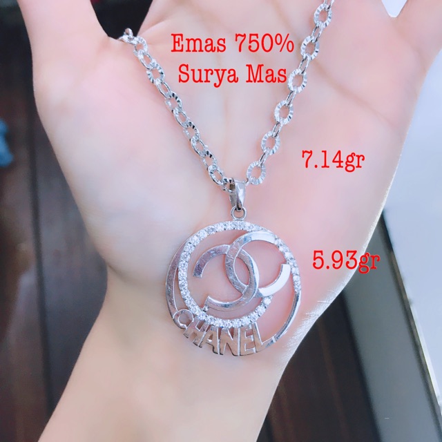 Kalung dan liontin emas 750%