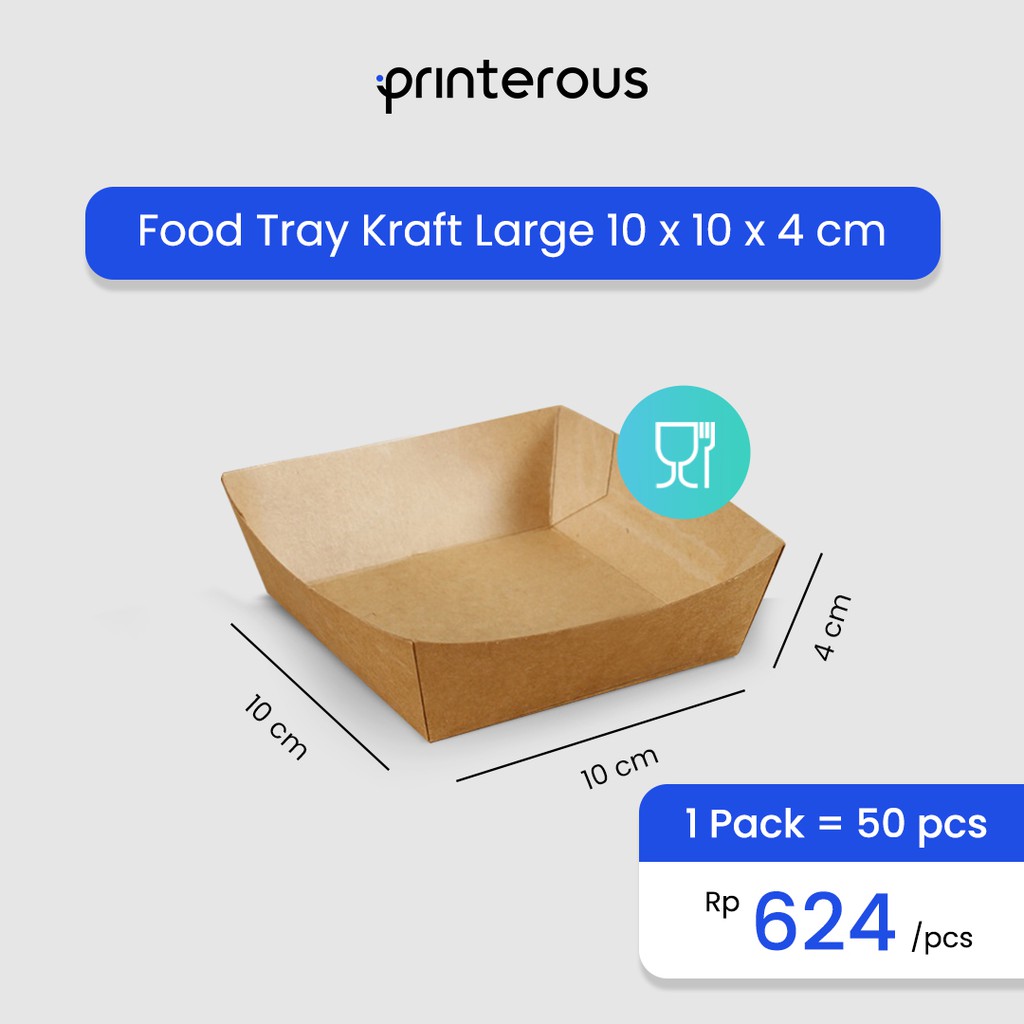 Jual Paper Food Tray Kraft Small / Tray Makanan Kraft Kecil / Kertas