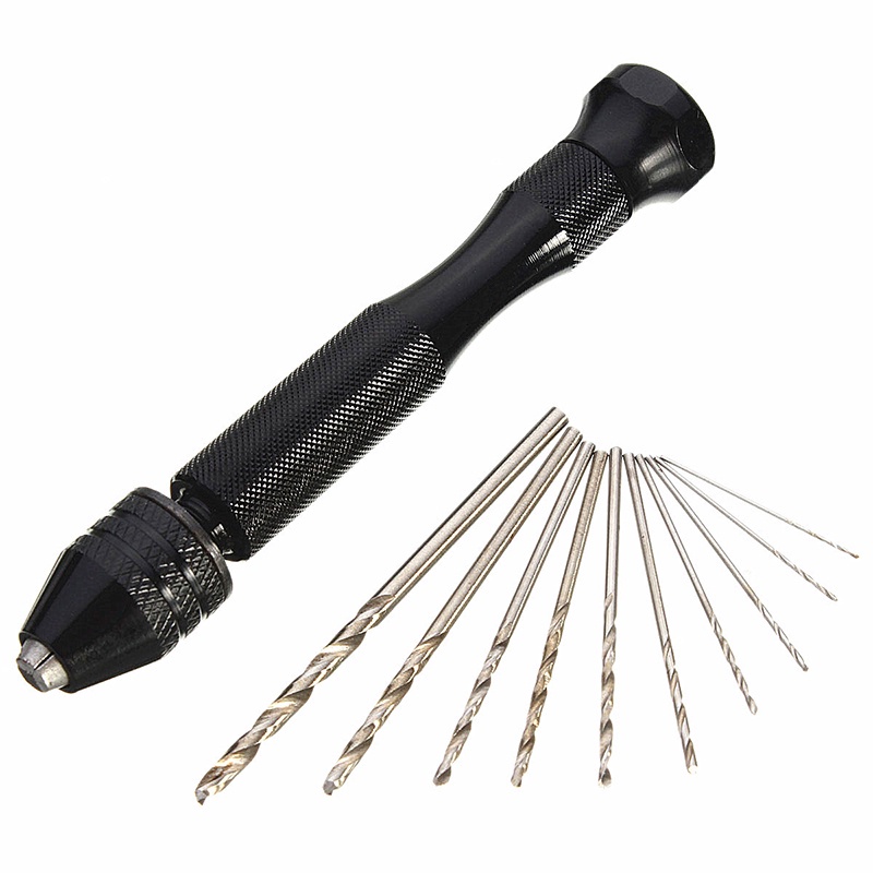 Taffware Bor Tangan Manual HSS Twist Drills dengan 10 Mata Bor - 3003 HITAM