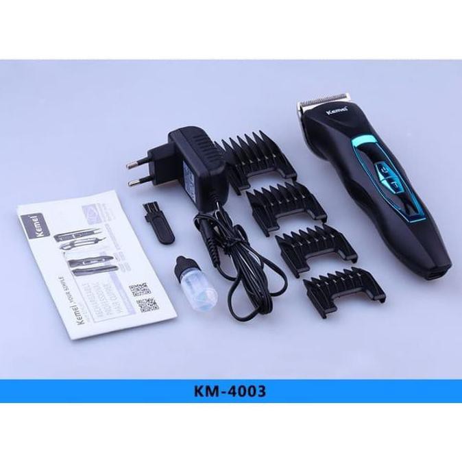 Clipper KEMEI KM-4003 Alat Cukur Waterproof Mesin Cukur Rambut Cas