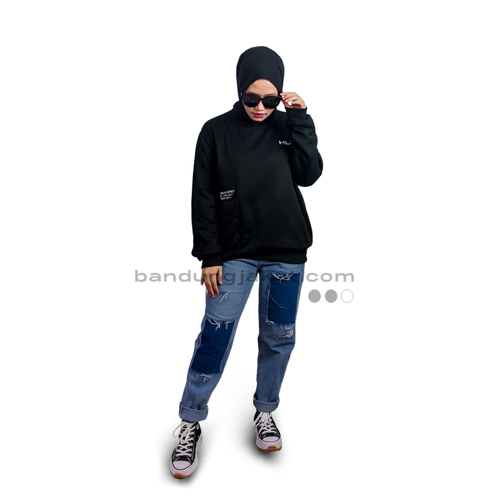 HOLYRIDER Sweatshirt Pocket Down Hitam