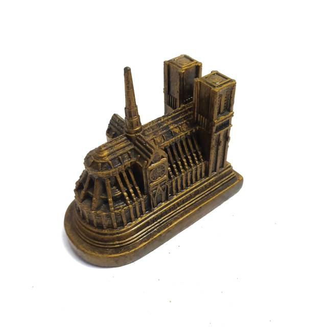 PAJANGAN MINIATUR NOTREDAMEDE PARIS UKURAN 15x10x7 cm BAHAN FIBERGLASS - DEKORASI RUMAH ICON DUNIA