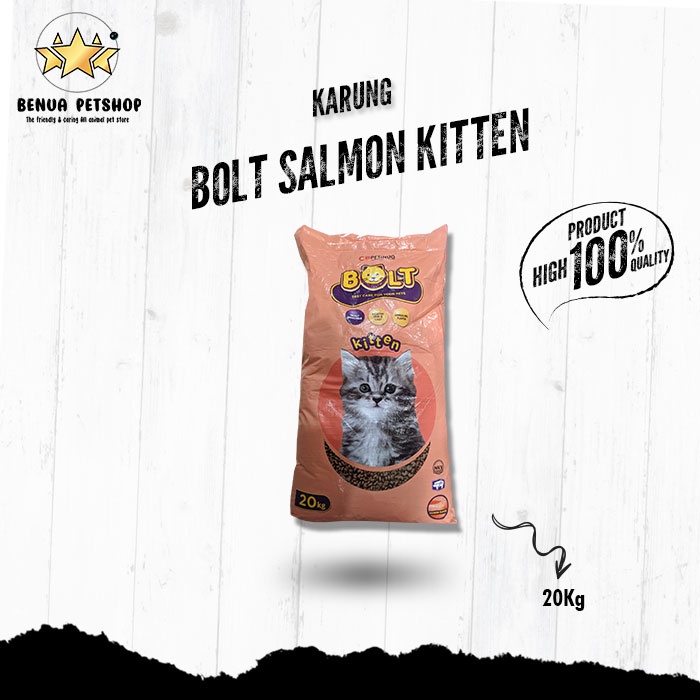 Makanan Kucing murah BOLT Kitten salmon 20kg ( GRAB GOSEND )