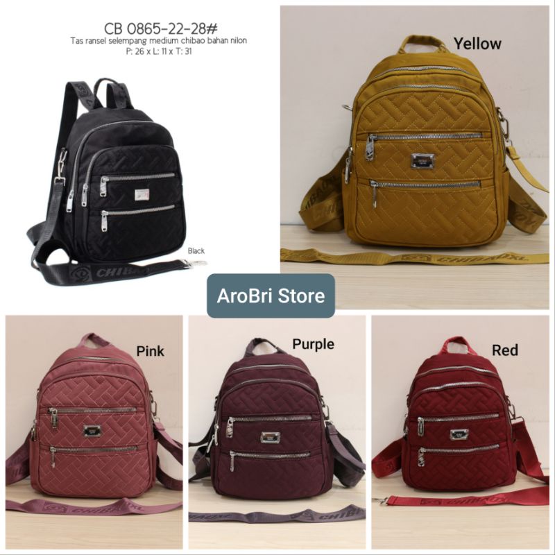 Tas ransel selempang medium merk chibao CB 0865 -17 bahan nilon