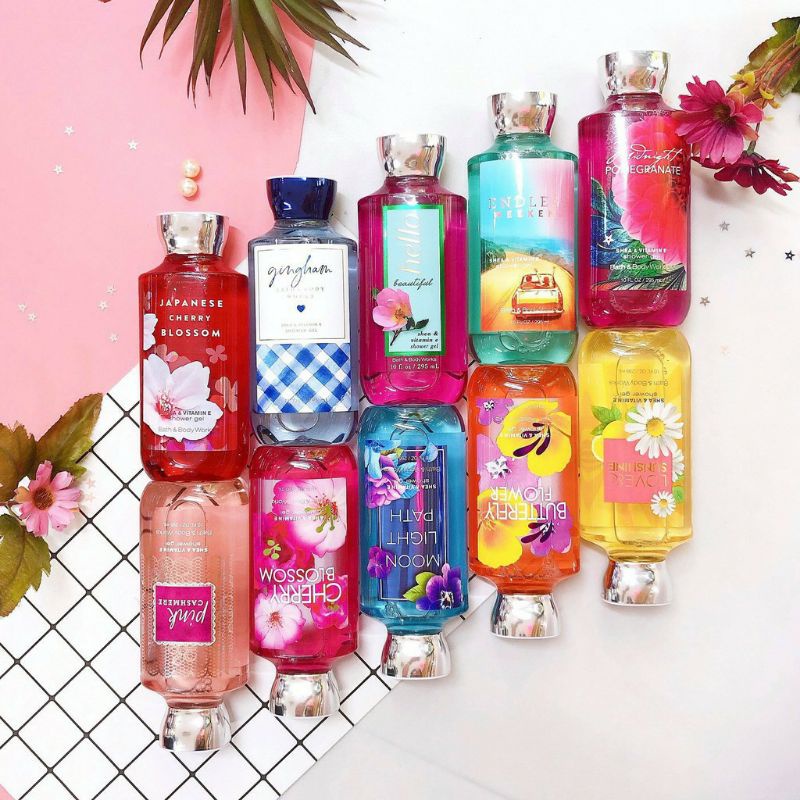 BBW SHOWER GEL 295 ML BATH &amp; BODY WORKS PART 1/2 A THOUSAND WISHES FOR YOU VANILLA BEAN NOEL DARK KISS SUNSHINE MIMOSA GINGHAM HEART OF GOLD WARM VANILLA SUGAR TOAST PURE WONDER ROSE WATER &amp; IVY PERFECT PEONY ROSE INTO THE NIGHT IN THE STARS MIX