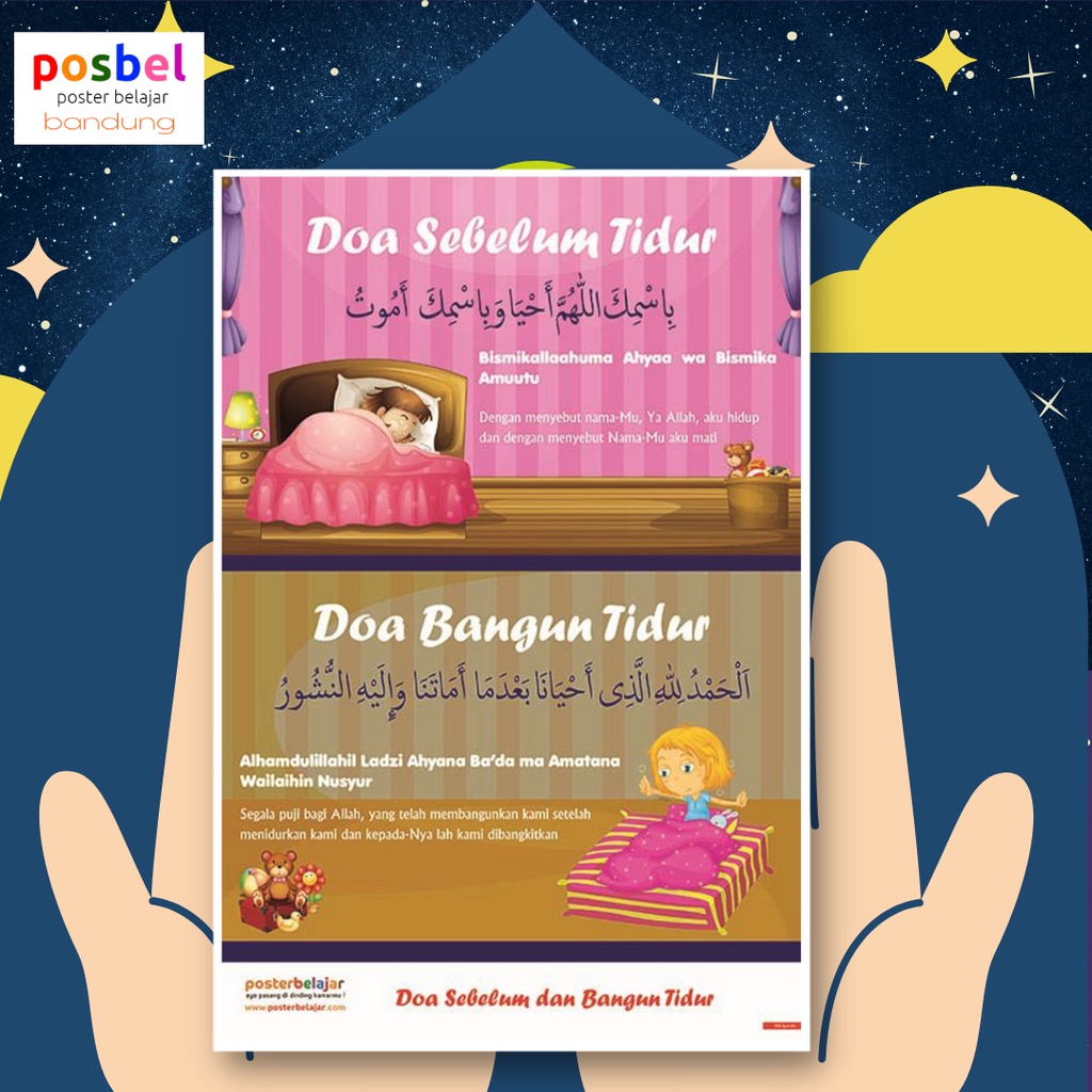 Edukasi Anak Belajar Berdoa Sebelum dan Bangun Tidur Poster Posbel Tipe 06
