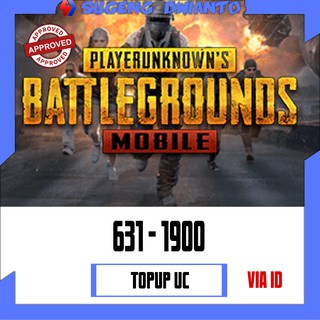 Top Up 600+31/ 1800+100 UC PUBG Mobile Royal Pass Resmi Android/iOS - 