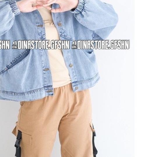 JAKET BAGGY JACKET JEANS OVERSIZE WANITA ORIGINAL KARET LENGAN BALON PREMIUM TERBARU