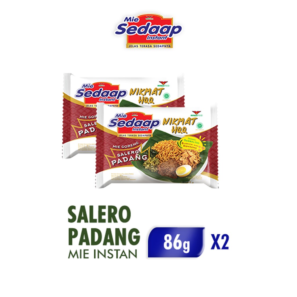 

Sedaap Mie Instan Goreng Salero Padang Bag 86 gr x2