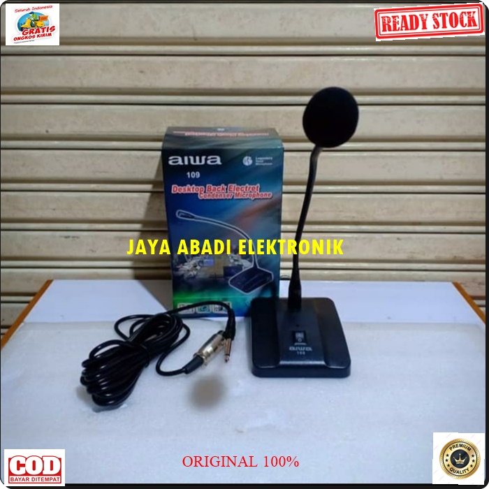 G433 AIWA NEW MIC KABEL MEJA TABLE CONDENSOR MIMBAR PODIUM KARAOKE LEGENDARY DYNAMIC MIKROPON MIK MICROPHONE CARDIOID MIKROPHONE MEETING METING CABLE VOKAL ARTIS VOCAL AUDIO SOUND SISTEM PROFESIONAL PRO PENGERAS SUARA HIFI SUARA SENSITIF MC PIDATO SEMINAR