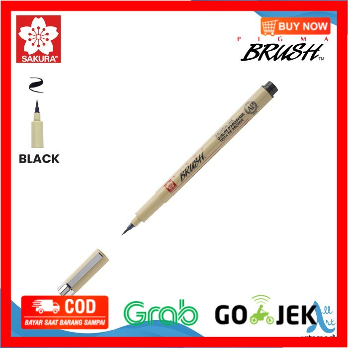 

(BISA COD) Brush Pen Sakura Pigma Brush Pigment Ink Pena Kuas Warna - BLACK