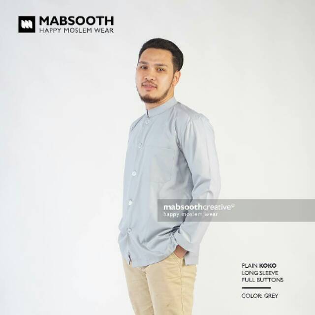 Baju Koko Mabsooth Resleting panjang
