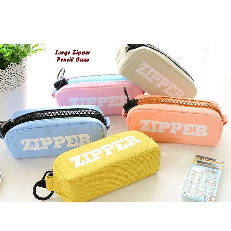 

GRATIS ONGKIR Large Zipper Pencil Case (Kotak pensil unik dgn resleting jumbo)