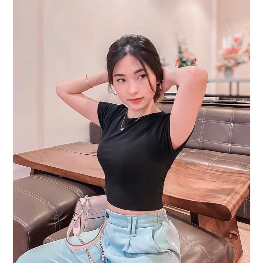 CROP TOP DOUBLE LAYER JERSEY KOREA | Shopee Indonesia