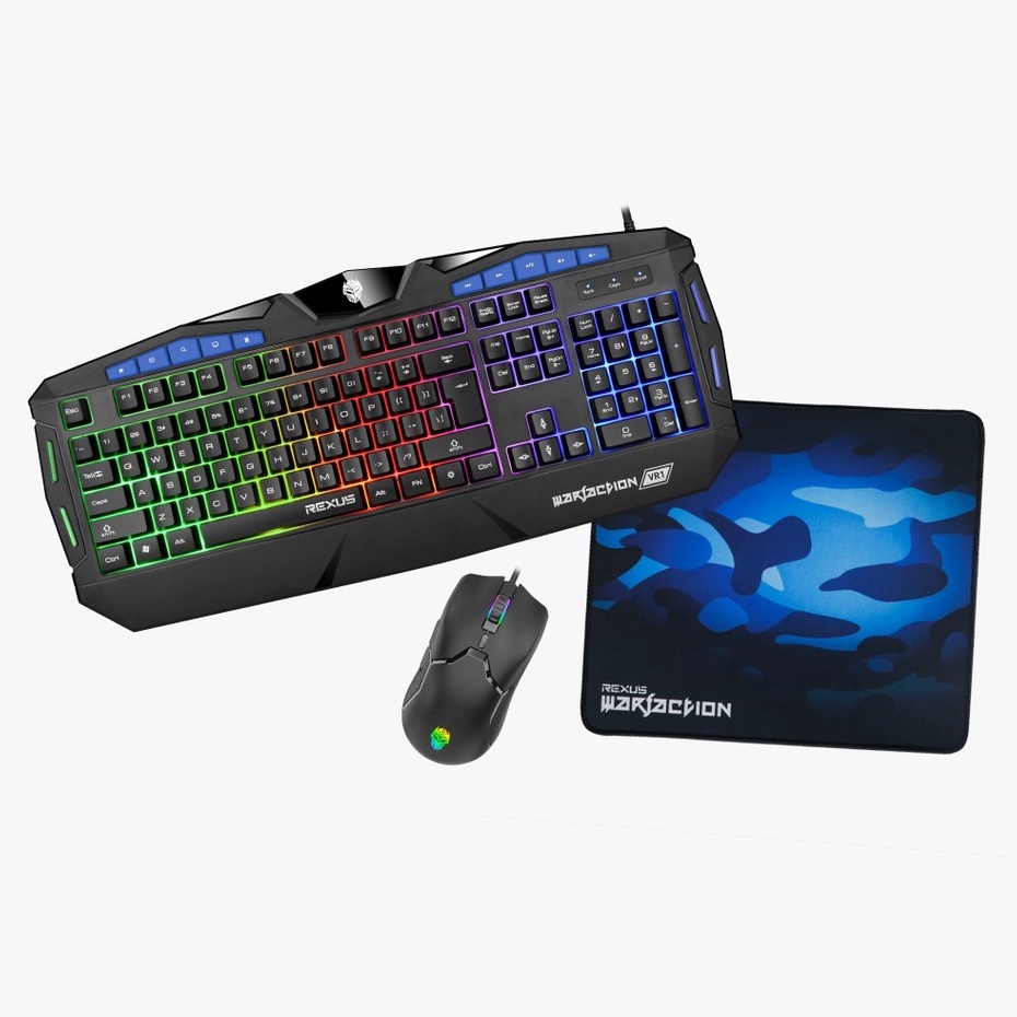 Trend-Keyboard Mouse Gaming Rexus Warfaction Vr1 Backlight