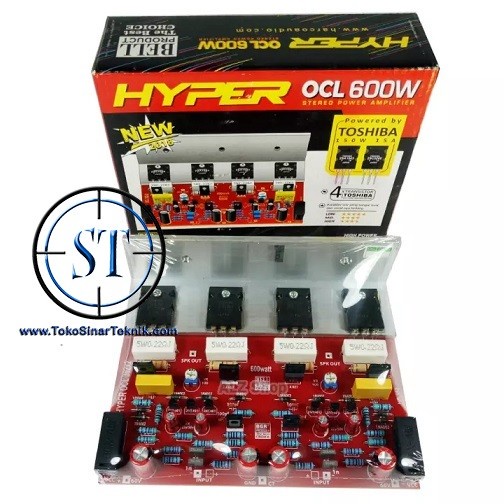 Kit Power Amplifier Stereo HYPER OCL 600W TR Toshiba Asli 2x300W