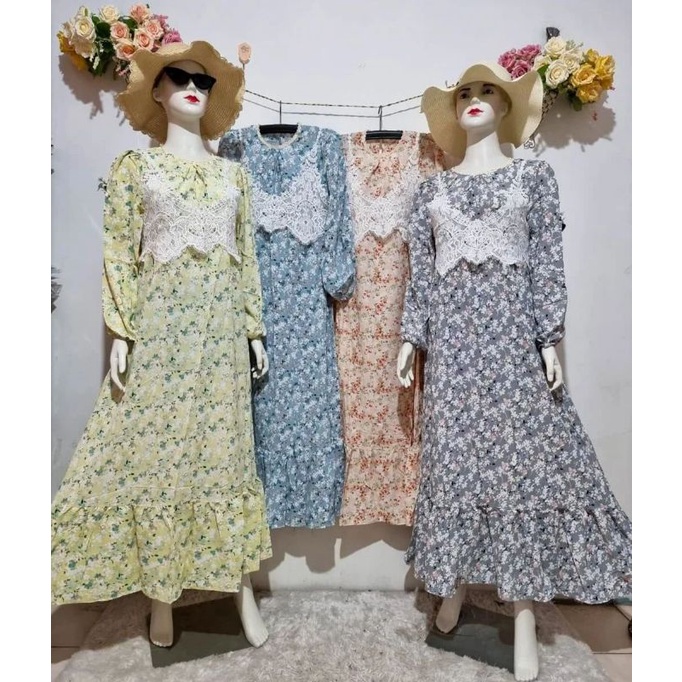 Maxi Vintage Vest rompi Rajut BKK Import 8771 (2in1) Maxi+Outer Rajut Import