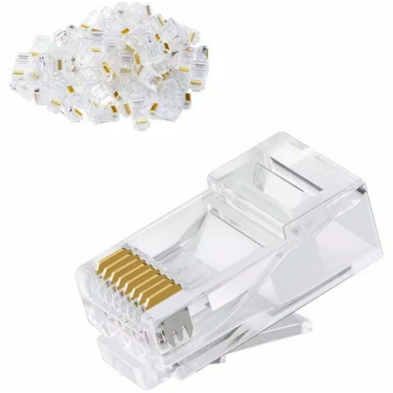 CONECTOR KONEKTOR JARINGAN ENTERNET INTERNET RJ45 RJ 45 LAN CAT 5 CAT5 CAT 5E CREAMPING