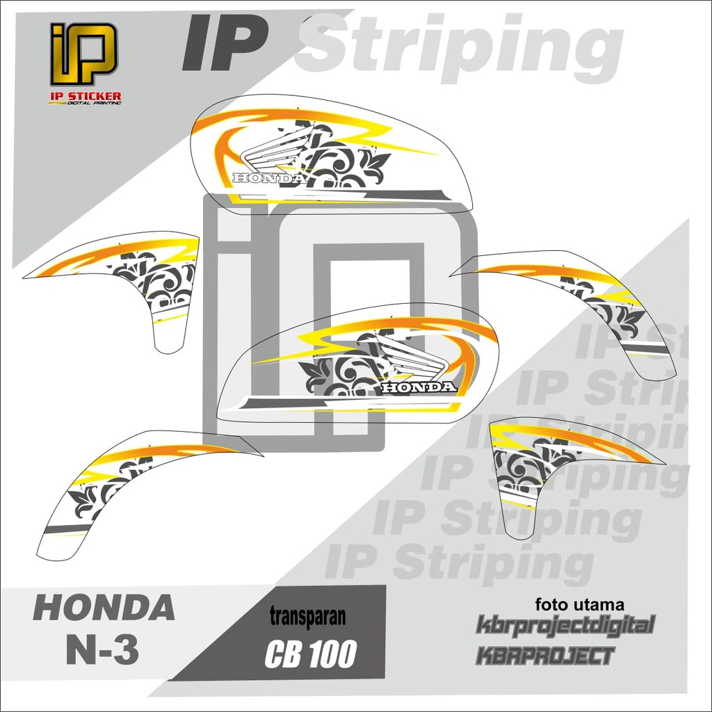 STRIPING VARIASI CB100 - STICKER STRIPING LIST VARIASI HONDA CB100 variasi Racing N-3 stiker motor