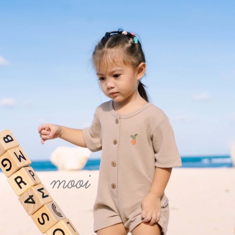 MOOI 0-24m Waffle Playsuit Baby per 2pcs - Baju Jumper Segiempat Anak