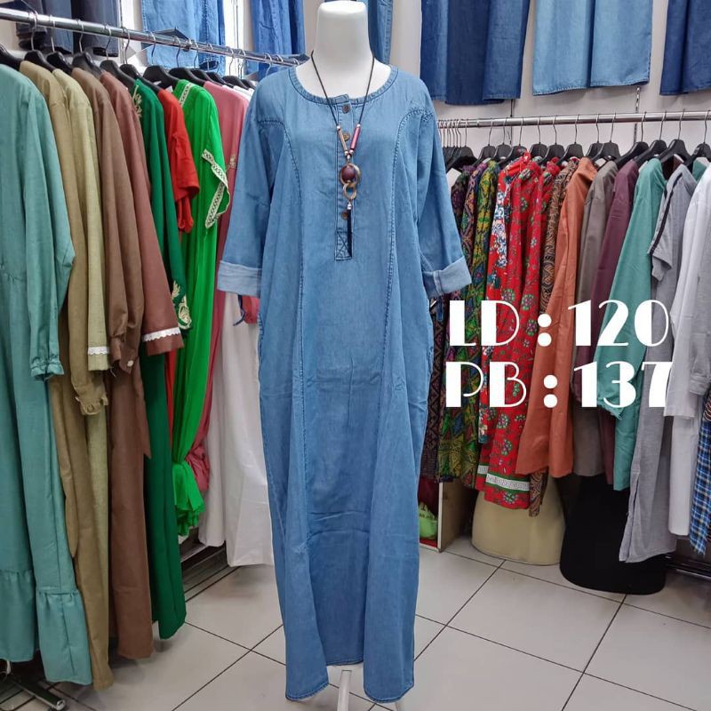 Gamis Abaya Jeans Wash Premium