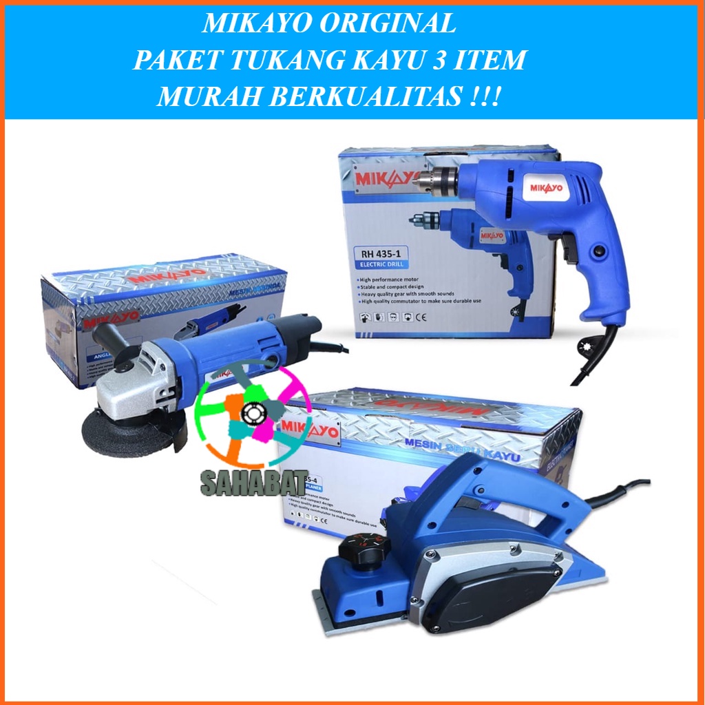 PROMO HARI INI!! PAKET 3 ITEM TUKANG KAYU Mesin Gerinda tangan mesin Bor 10mm 13mm listrik mesin Planer Serut &amp; CIRCULAR SAW Kayu tahan panas kualitas bagus