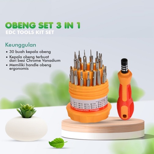 Obeng 6036 Magnetic Multi set 31 in 1 For HP Laptop Komputer Jam And Handphone Reperasi Service Set