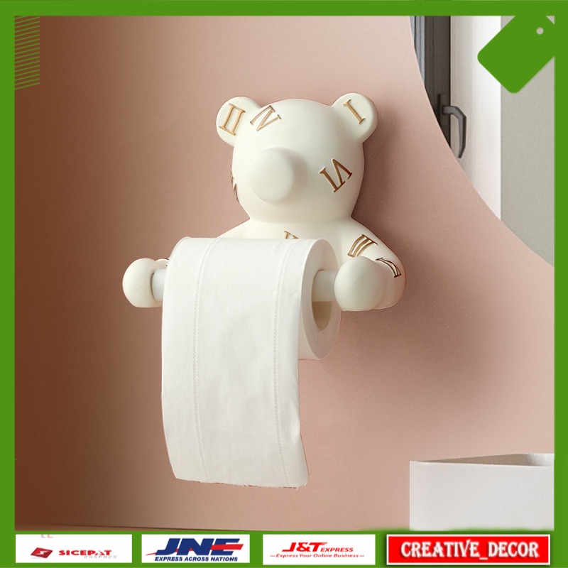 Tempat Tisu Estetik Lucu Wall Mounted Toilet Paper Holder Bathroom Home Storage Wall Decor  Tissue B