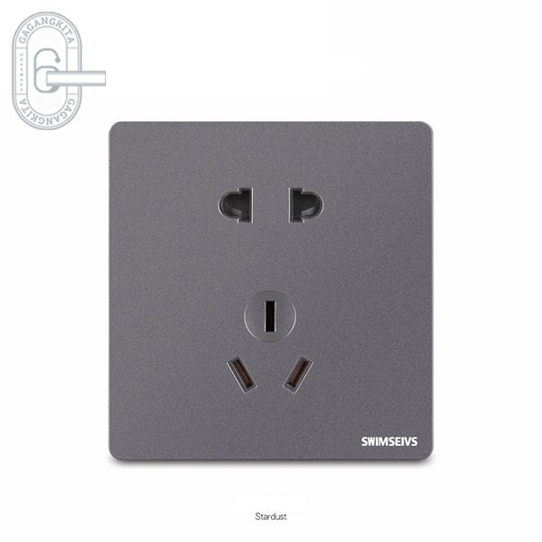 Space Gray 86 Wall Light Switch 1/2/3/4 Gang 1Way Five-hole Socket Premium Quality