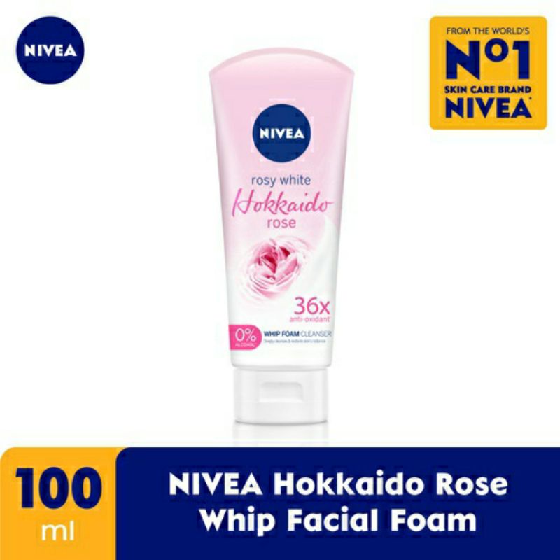 nivea hokkaido rose whip facial foam sabun cuci muka face wash 100ml