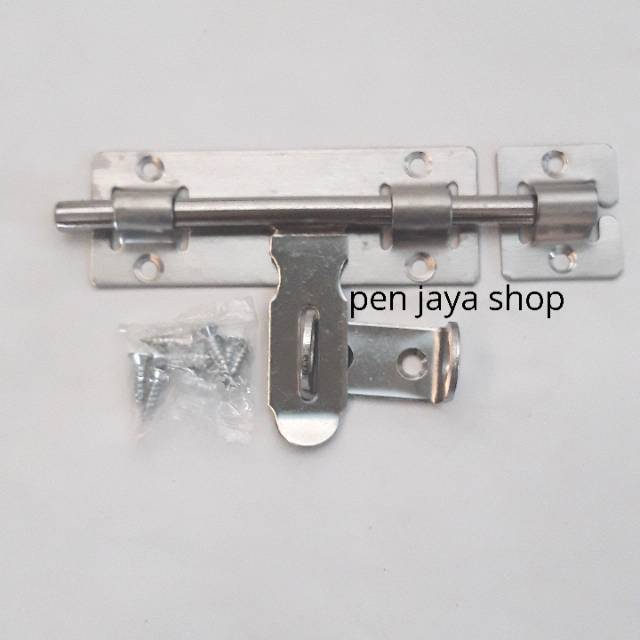 Grendel Pintu / Slot Pintu / Grendel Gudang / Slot Kunci Stainless 6 Inc