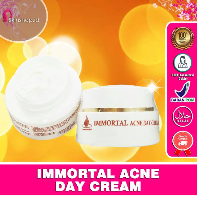 Immortal Acne Day Cream 12,5gr Original / Krim Tabir Surya Kulit Berjerawat SPF 30 BPOM Aman