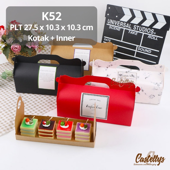 

Kotak kue K52 Kotak Box Bolu Gulung Donat Roll Cake Box Packaging