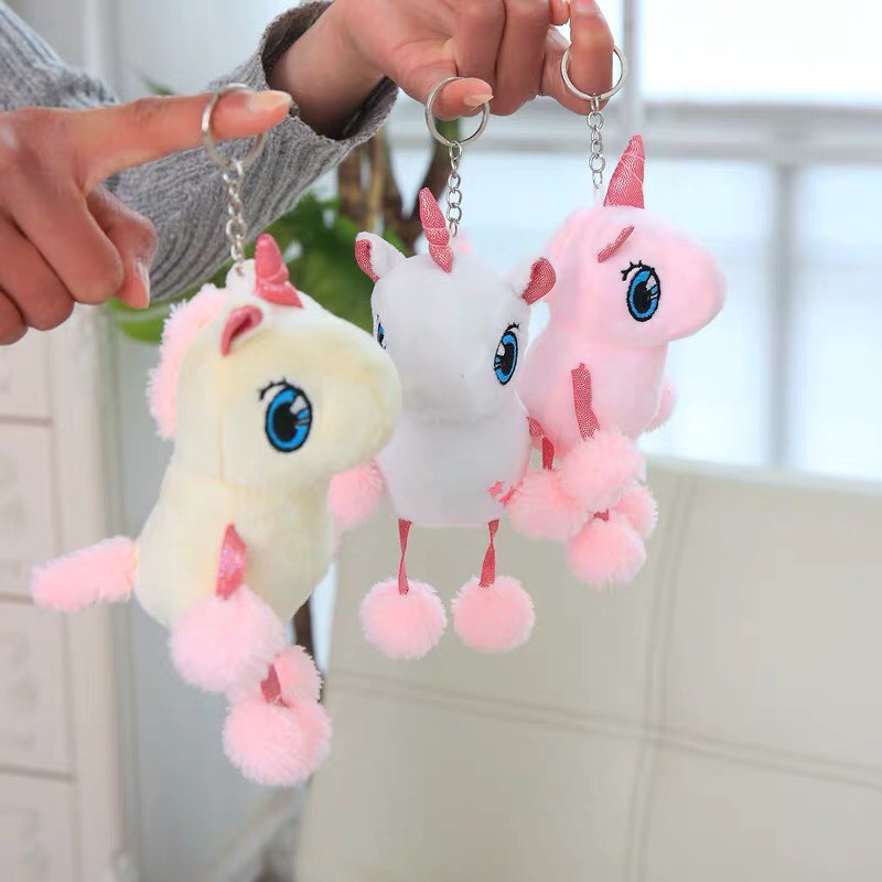 BONEKA GANTUNGAN KUDA UNICORN FLUFFY KEYCHAIN