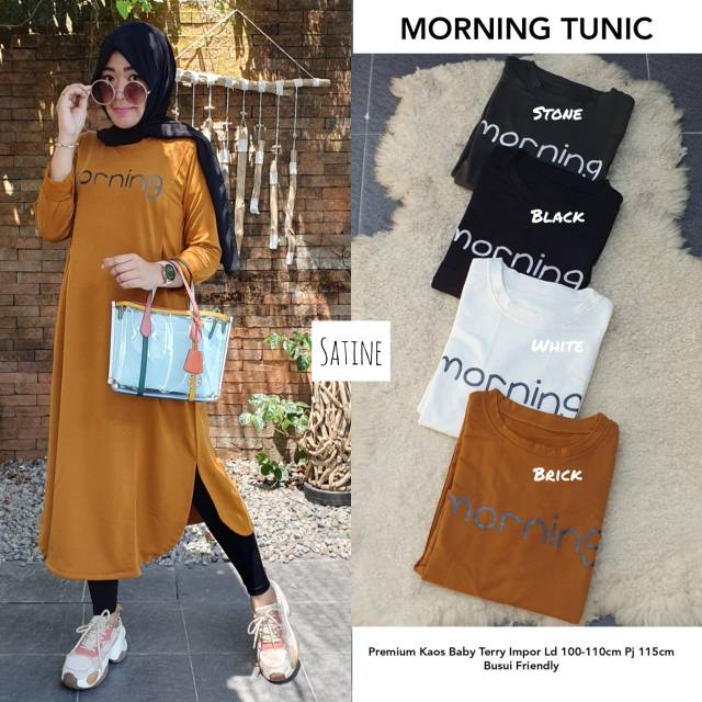 MORNING TUNIC TERBARU KAOS  BABYTERRY BUSUI LD 100-110 by satine