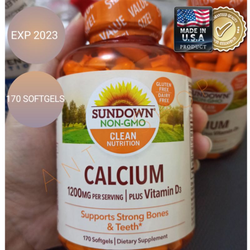 Calcium 1200mg + Vitamin D3 1000iu - 170 Softgels - Sundown Nutrition