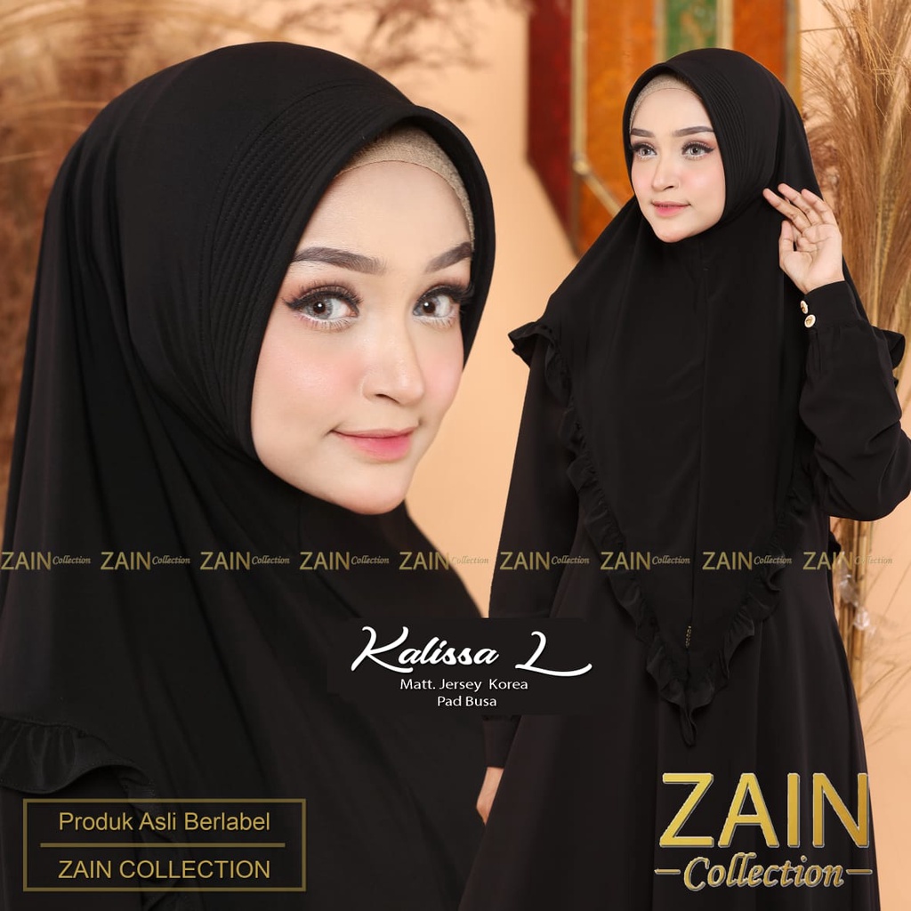 Jilbab Instan Bergo Kalissa L Ori Zain Collection-HITAM