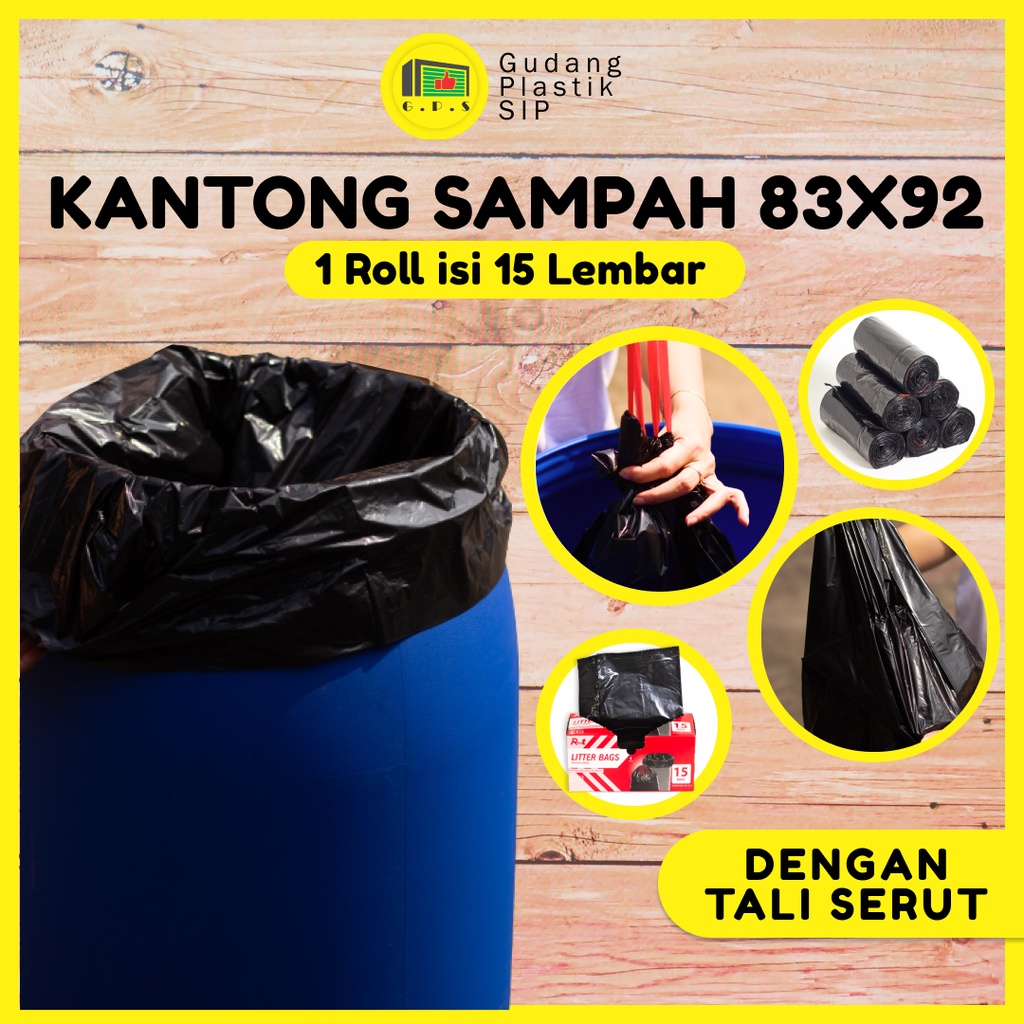 Kantong Sampah Dengan Tali Serut Uk. 83 x 92 Ramah Lingkungan