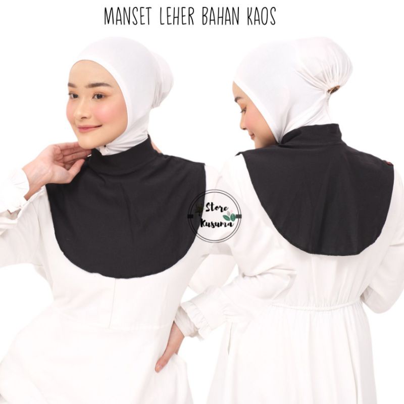 Grosir min 2pcs - Manset Penutup dada/Manset Leher bahan Kaos Termurah