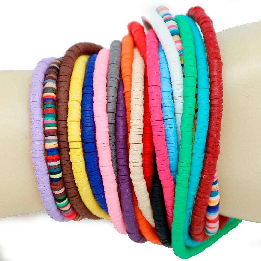 350pcs Manik-Manik Bulat Flat Bahan Polymer Clay Handmade Untuk Membuat Perhiasan Diy